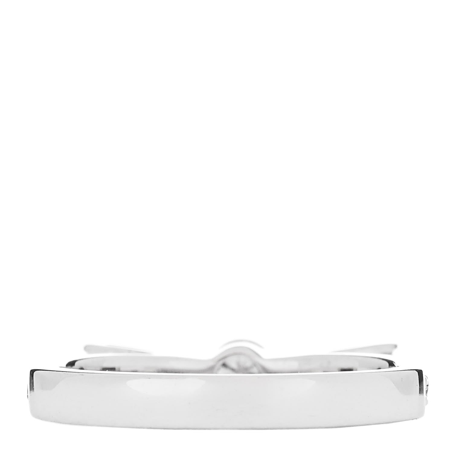 Chanel 18K White Gold Diamond Ruban Ring 45 3.25 3 of 5