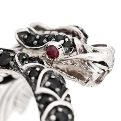 John Hardy Sterling Silver Black Sapphires Ruby Naga Dragon Head Ring 54 7 7 of 7