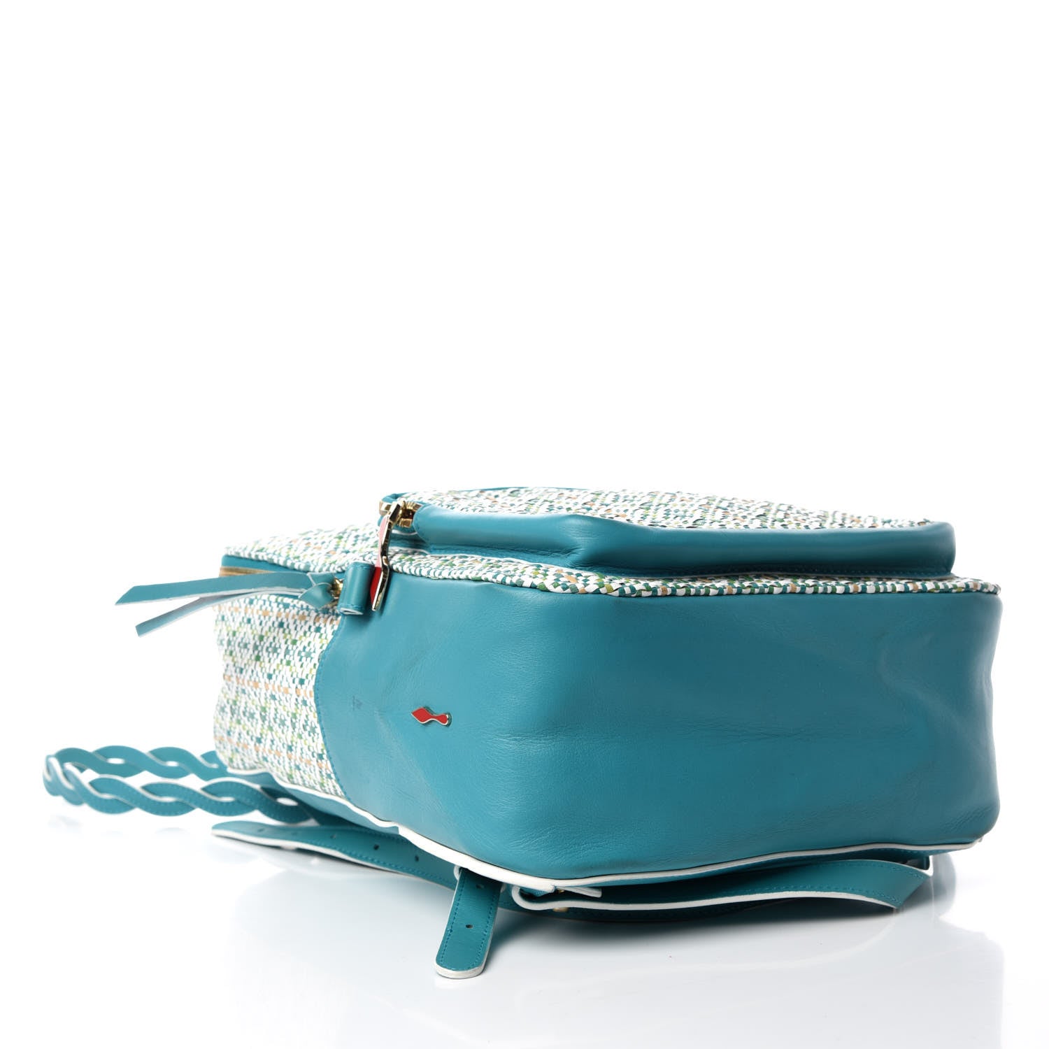 Christian Louboutin Calfskin Woven Valou Backpack Blue 5 of 12
