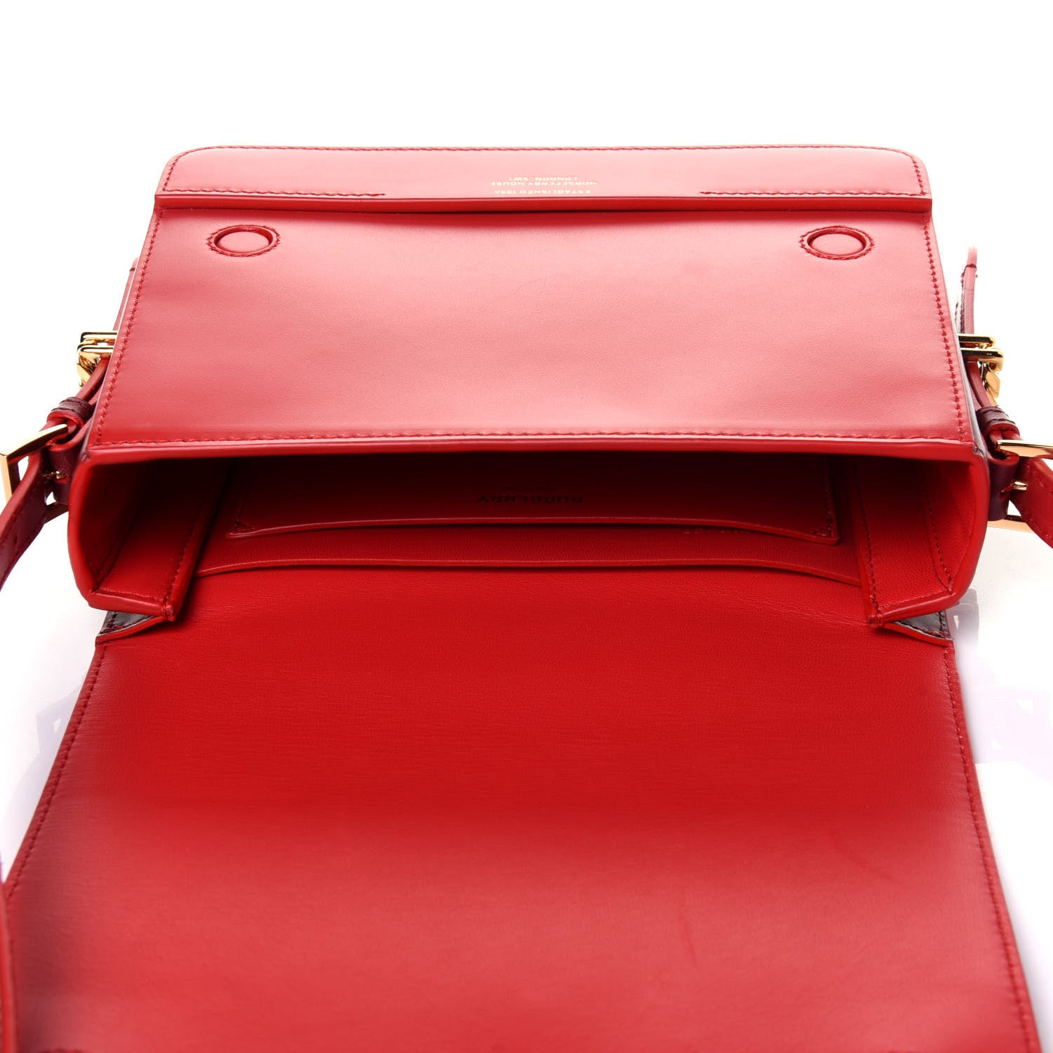 Burberry Smooth Calfskin Small Two Tone Grace Bag Red 10 of 12