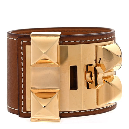 Hermes Barenia Collier de Chien CDC Bracelet S Fauve 4 of 6