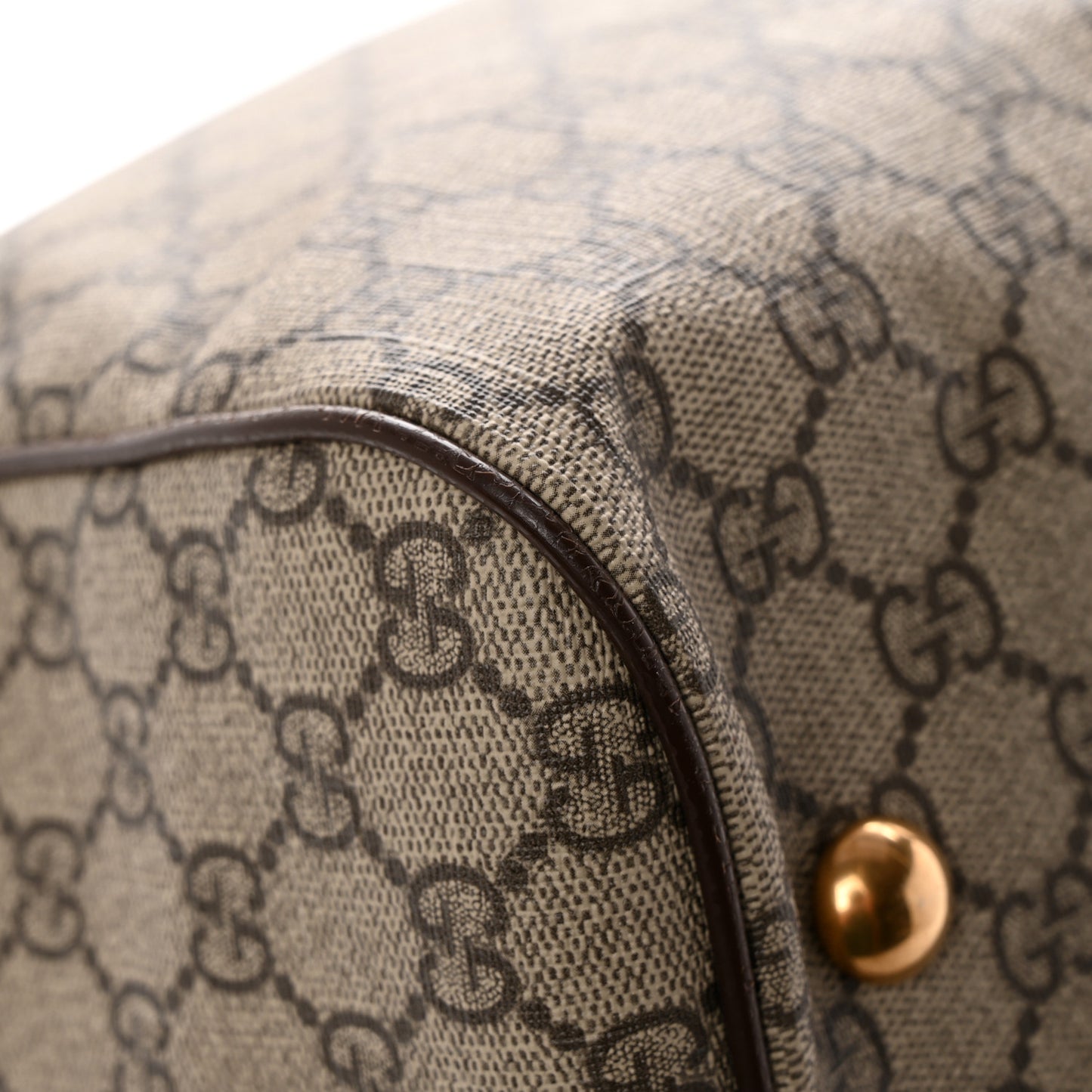 GG Supreme Monogram Textured Dollar Calfskin Web Medium Ophidia Carry-On Duffle Bag Beige Ebony New Acero