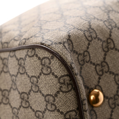 Gucci GG Supreme Monogram Textured Dollar Calfskin Web Medium Ophidia Carry-On Duffle Bag Beige Ebony New Acero 9 of 13