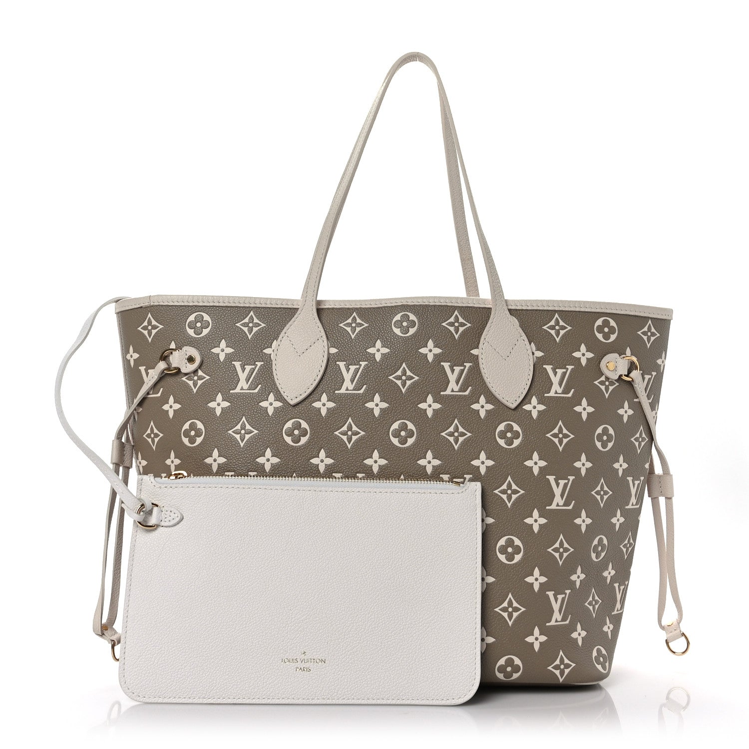 Louis Vuitton Empreinte Monogram Spring In The City Neverfull MM Kaki Beige Cream 2 of 10