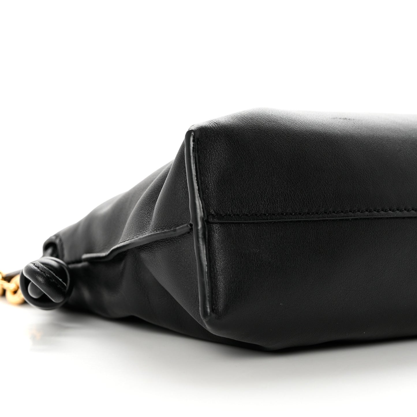 Nappa Calfskin Mini Flamenco Knot Clutch With Chain Black