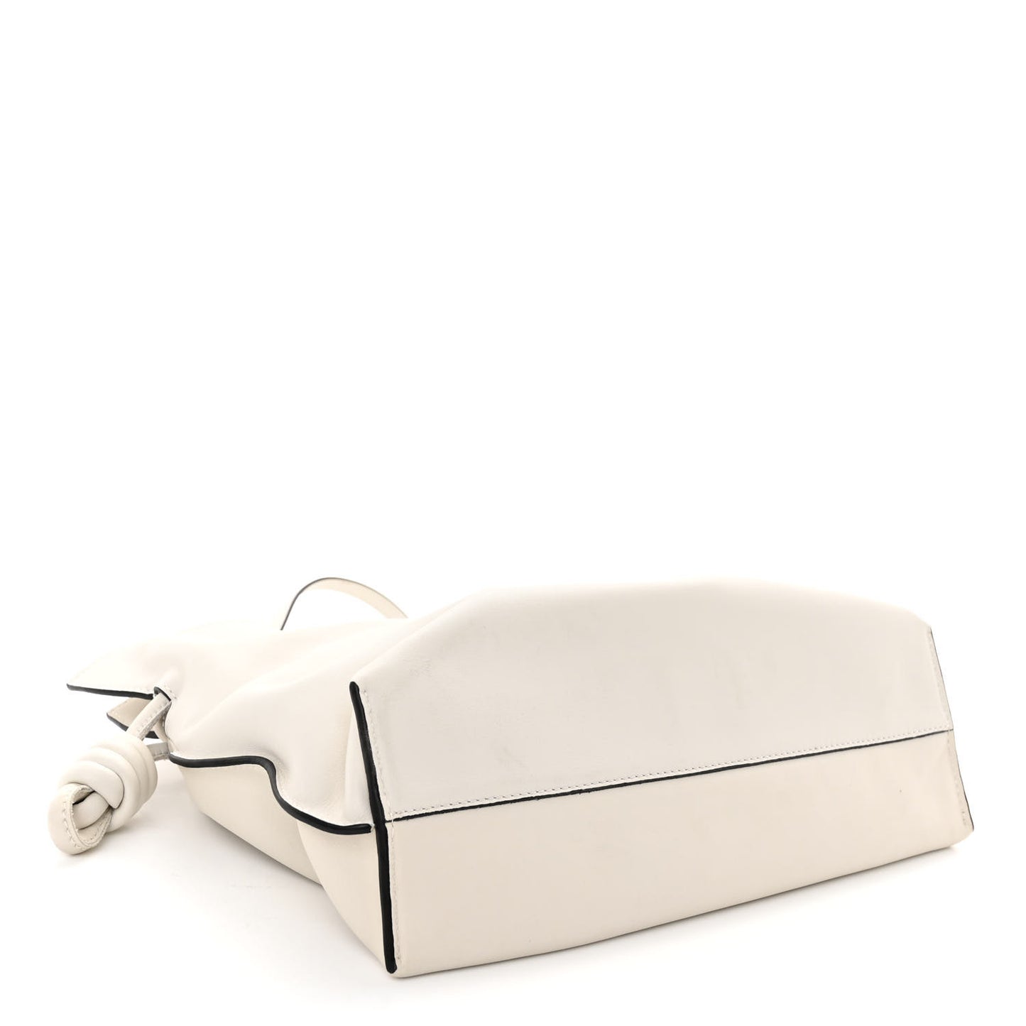 Calfskin Mini Flamenco Knot Clutch Soft White