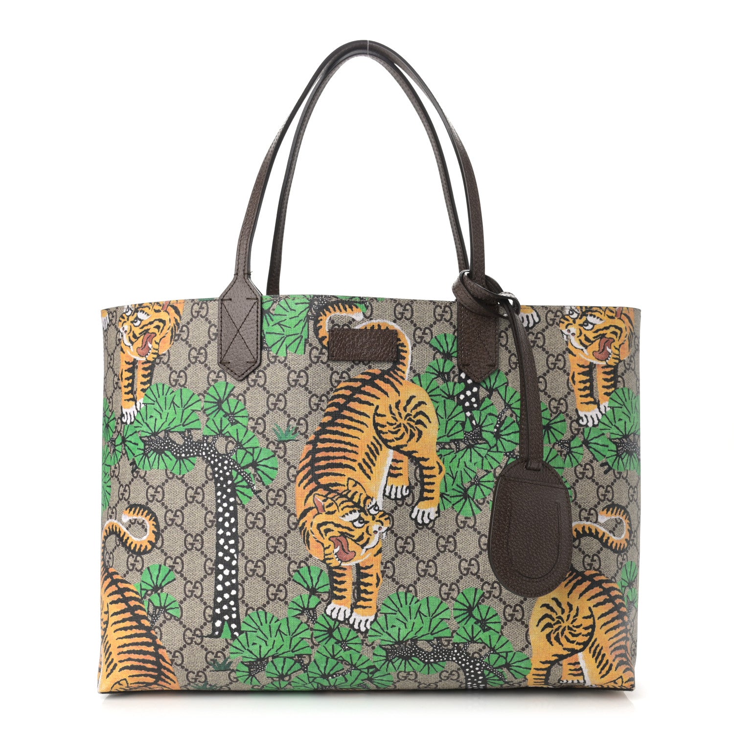 Gucci GG Supreme Monogram Bengal Medium Shopping Tote Beige Yard 1 of 9