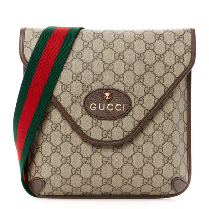 Gucci GG Supreme Monogram Web Medium Neo Vintage Flap Messenger Bag Beige New Acero 1 of 11
