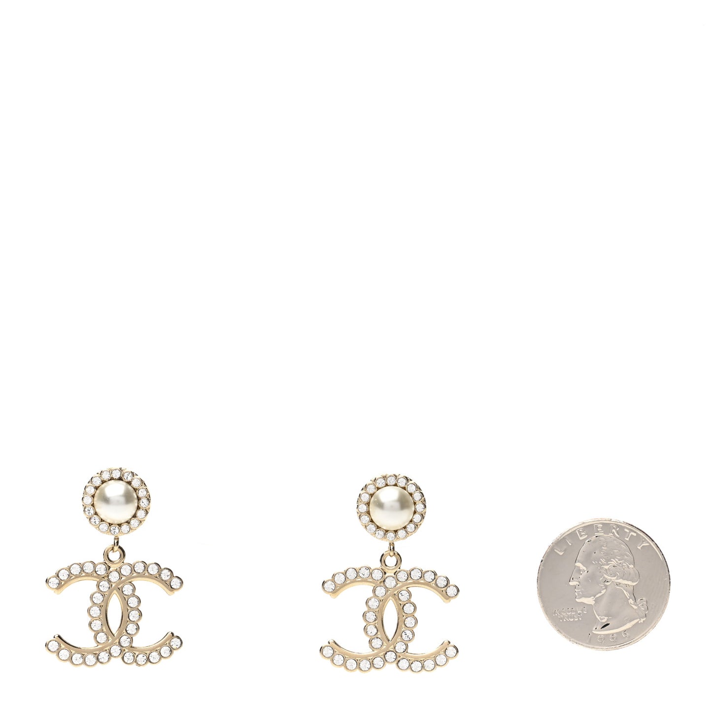 Crystal Pearl Bow-tiful CC Drop Earrings Gold