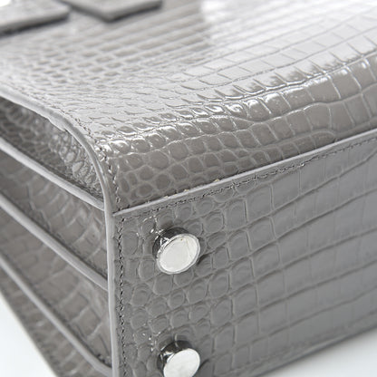 Saint Laurent Calfskin Crocodile Embossed Nano Sac De Jour Fog 11 of 11