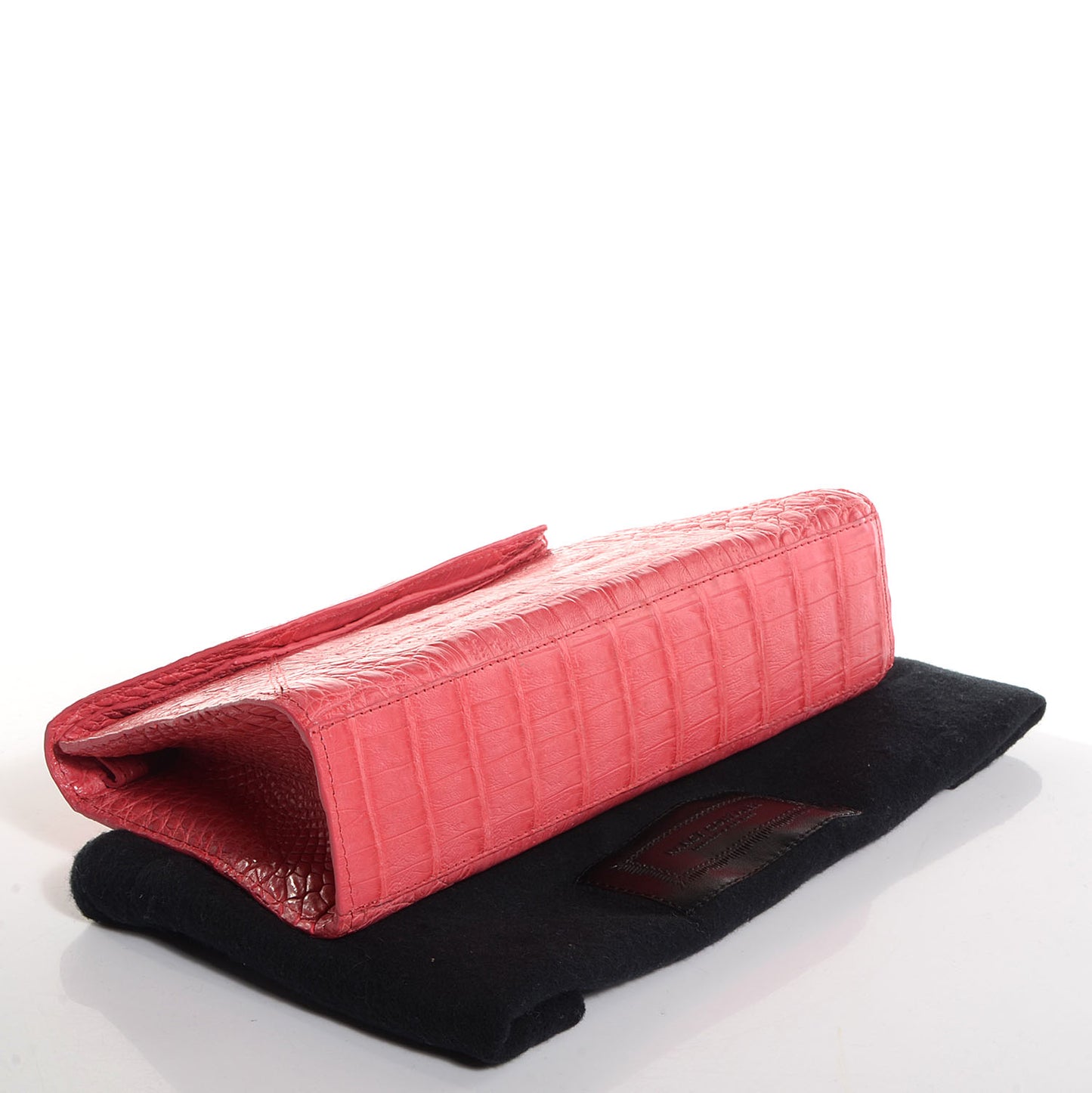 Crocodile Envelope Convertible Clutch Coral