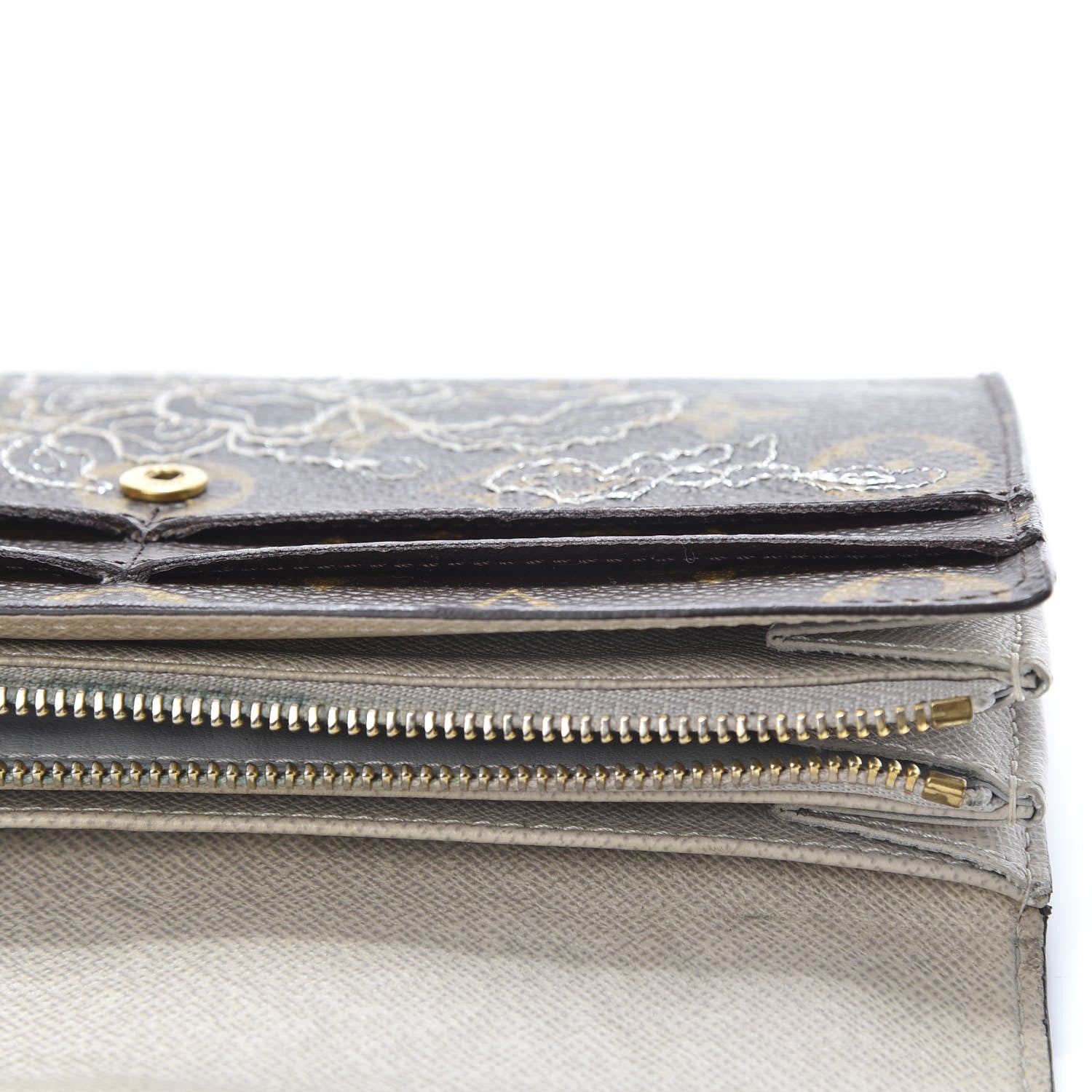 Louis Vuitton Monogram Dentelle Sarah Wallet Silver 9 of 12