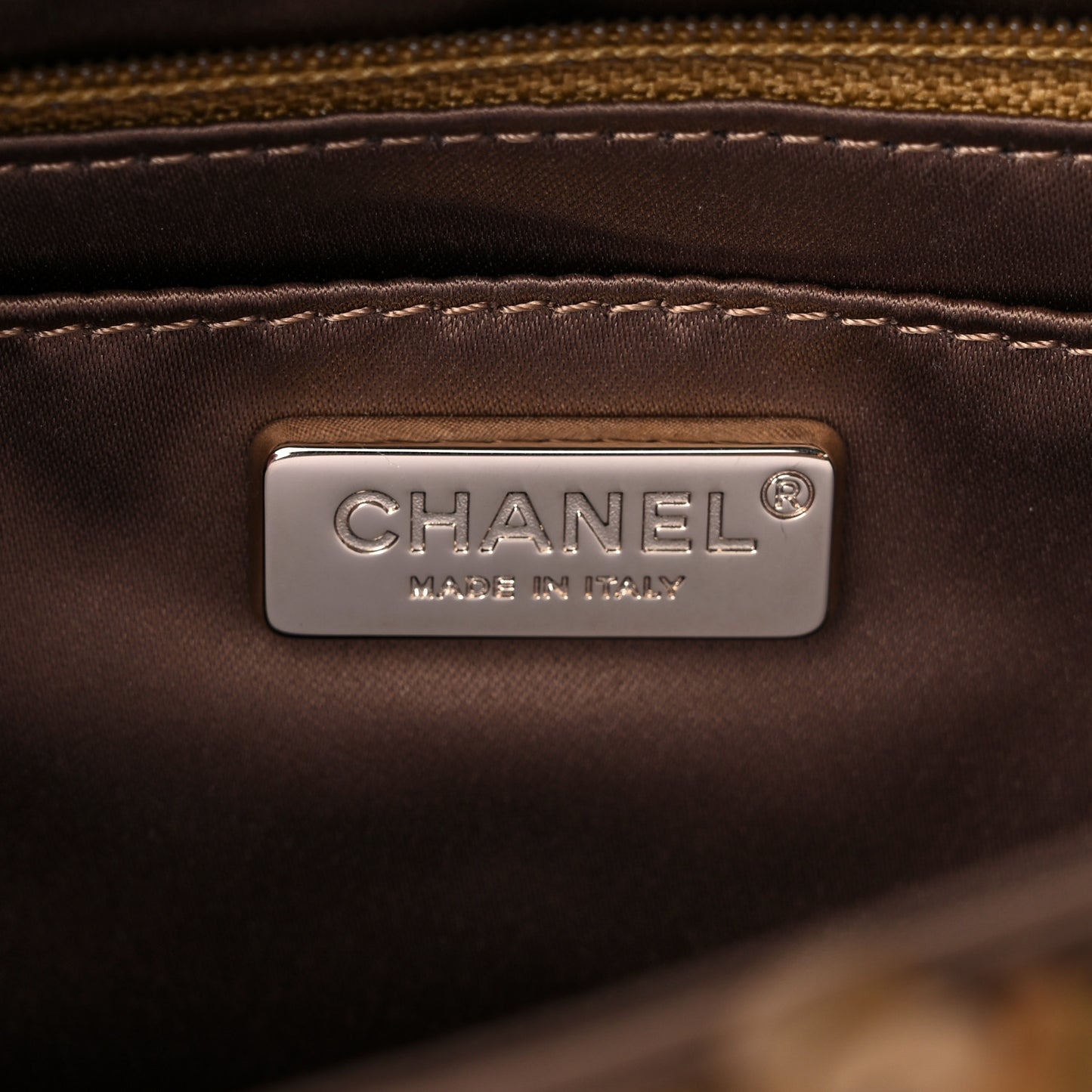 Sequin Quilted Medium Single Flap Gold