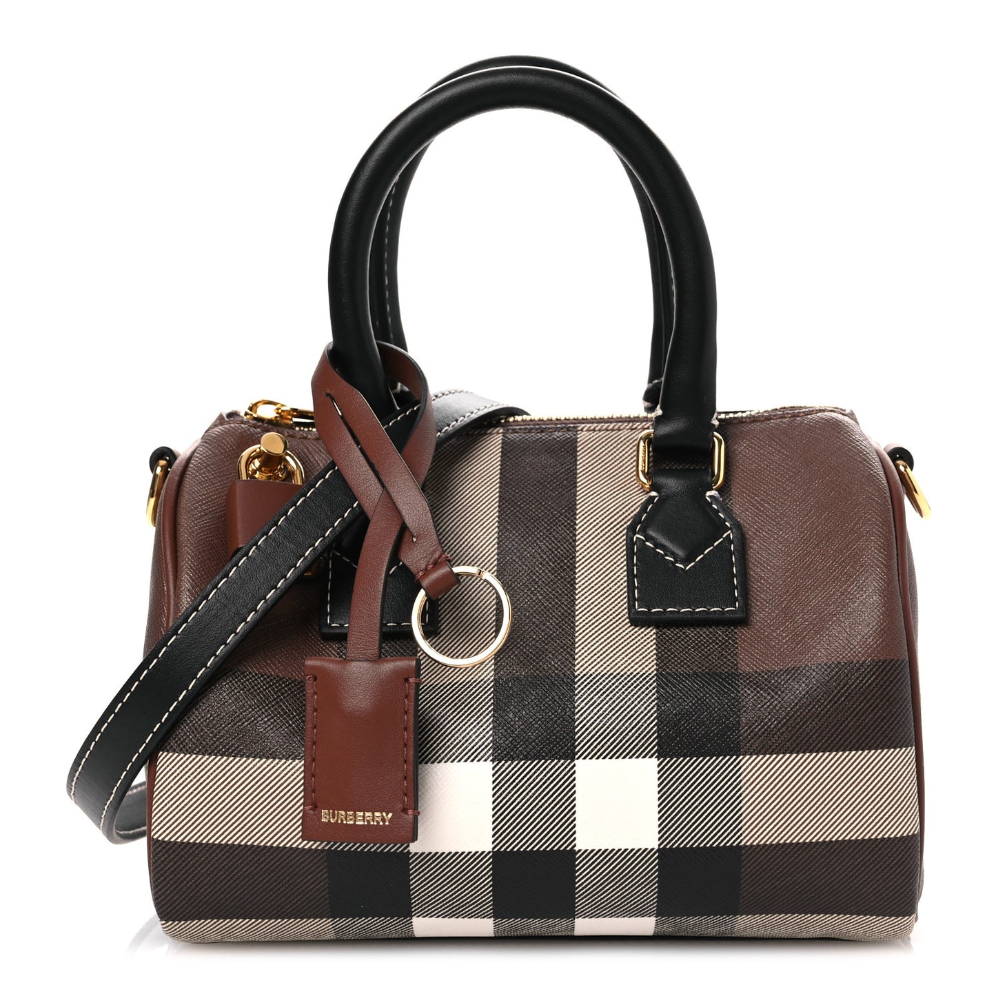 E-canvas Check Mini Bowling Bag Dark Birch Brown