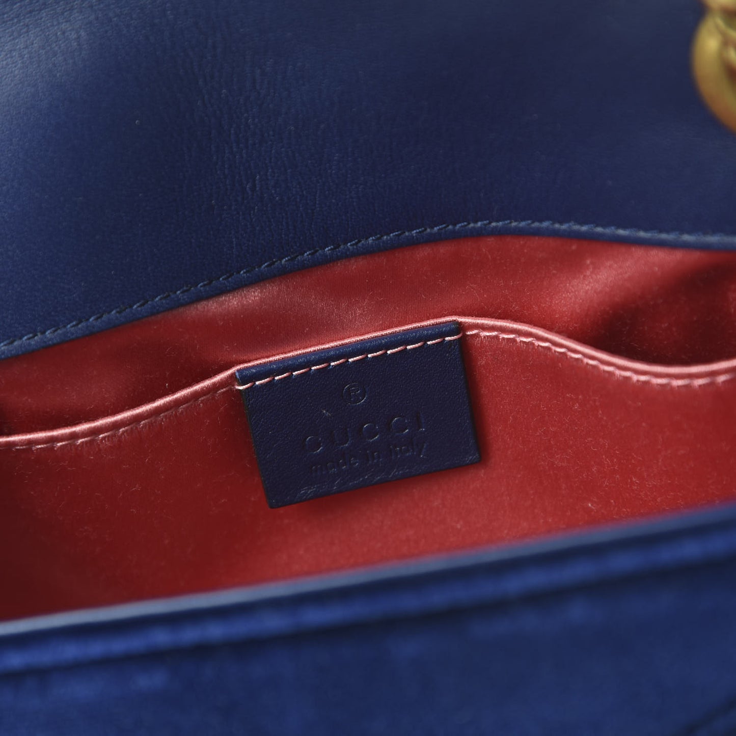 Velvet Matelasse Mini GG Marmont Shoulder Bag Cobalt Blue