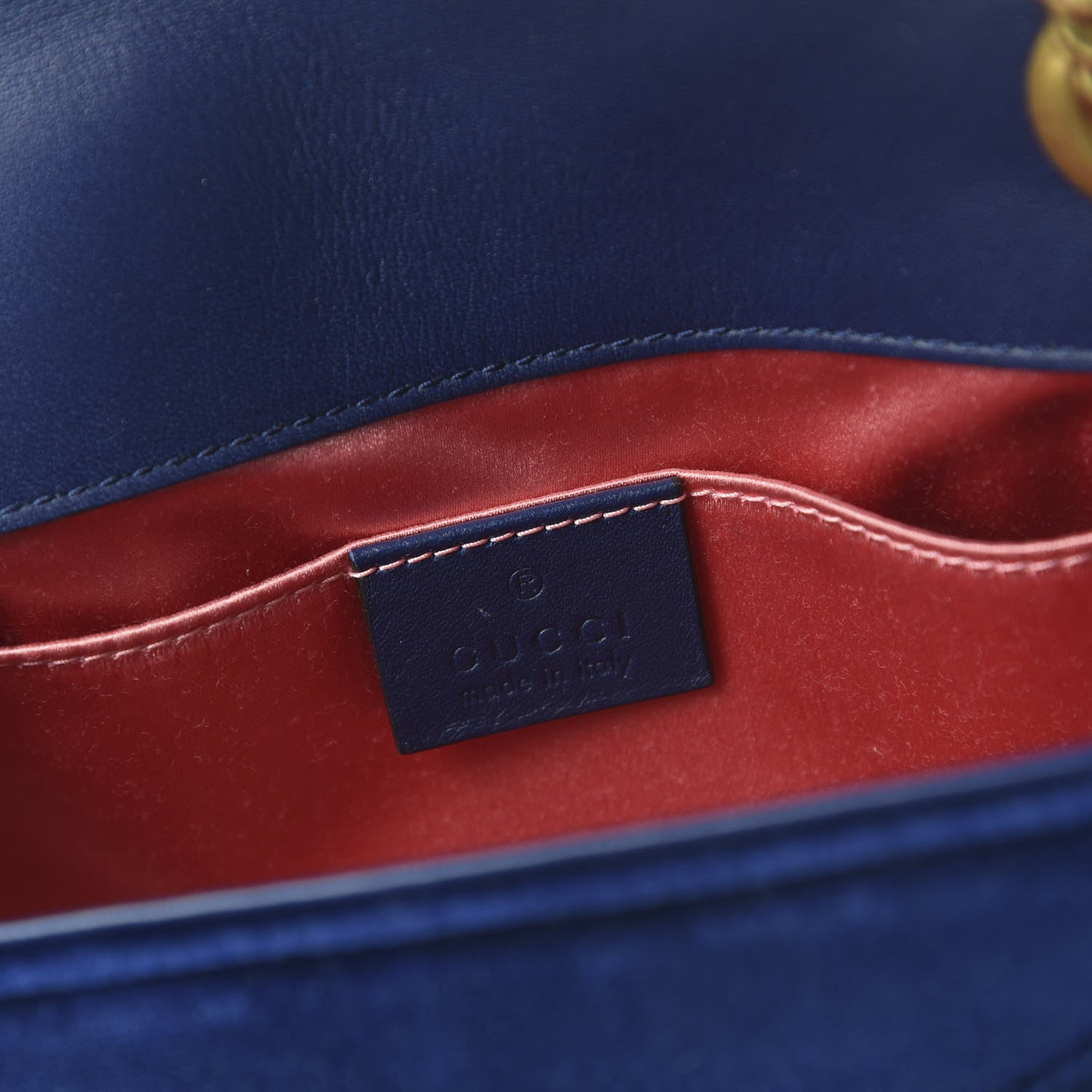 Gucci Velvet Matelasse Mini GG Marmont Shoulder Bag Cobalt Blue 8 of 10