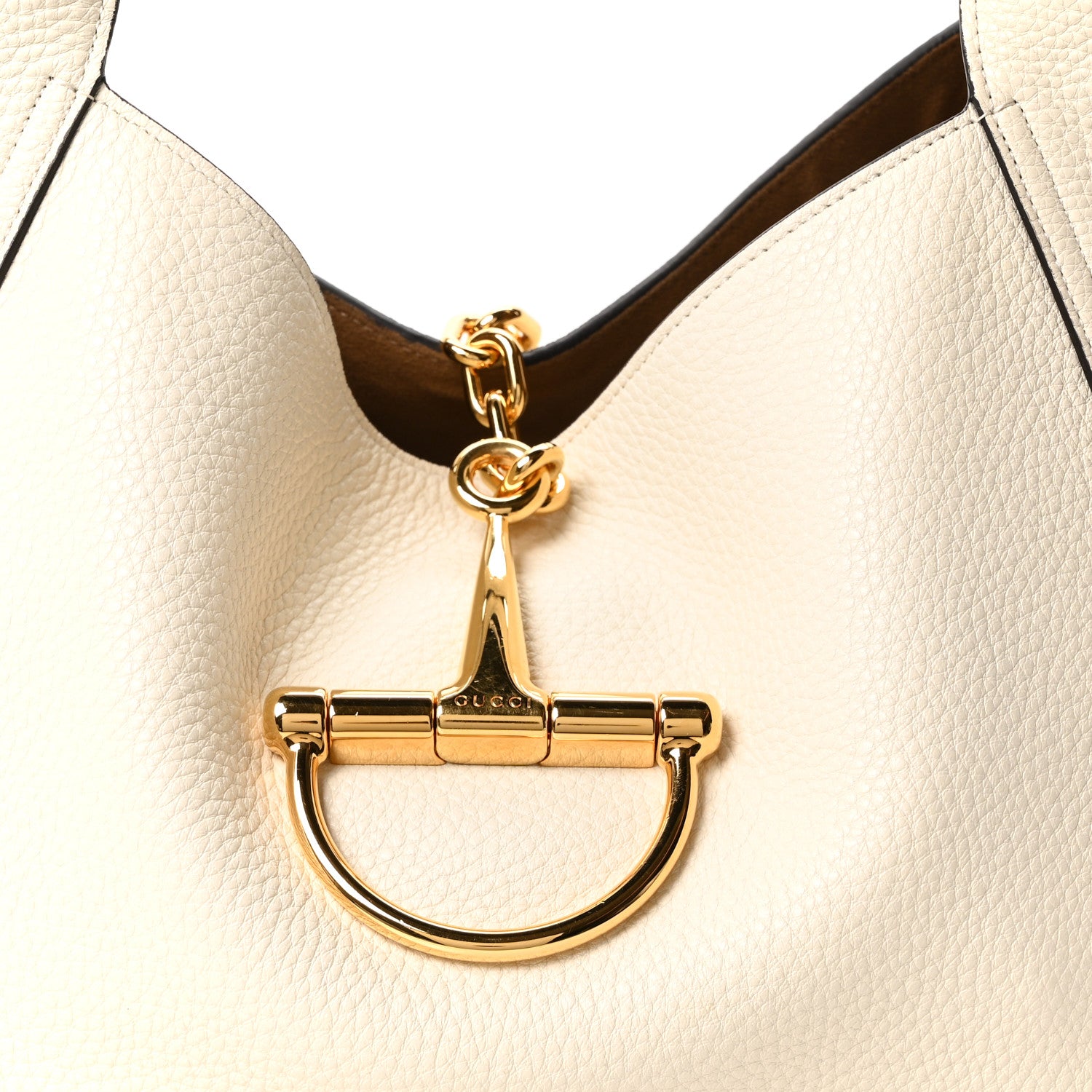 Gucci Grained Calfskin Softbit Maxi Shoulder Bag Dusty White 9 of 11