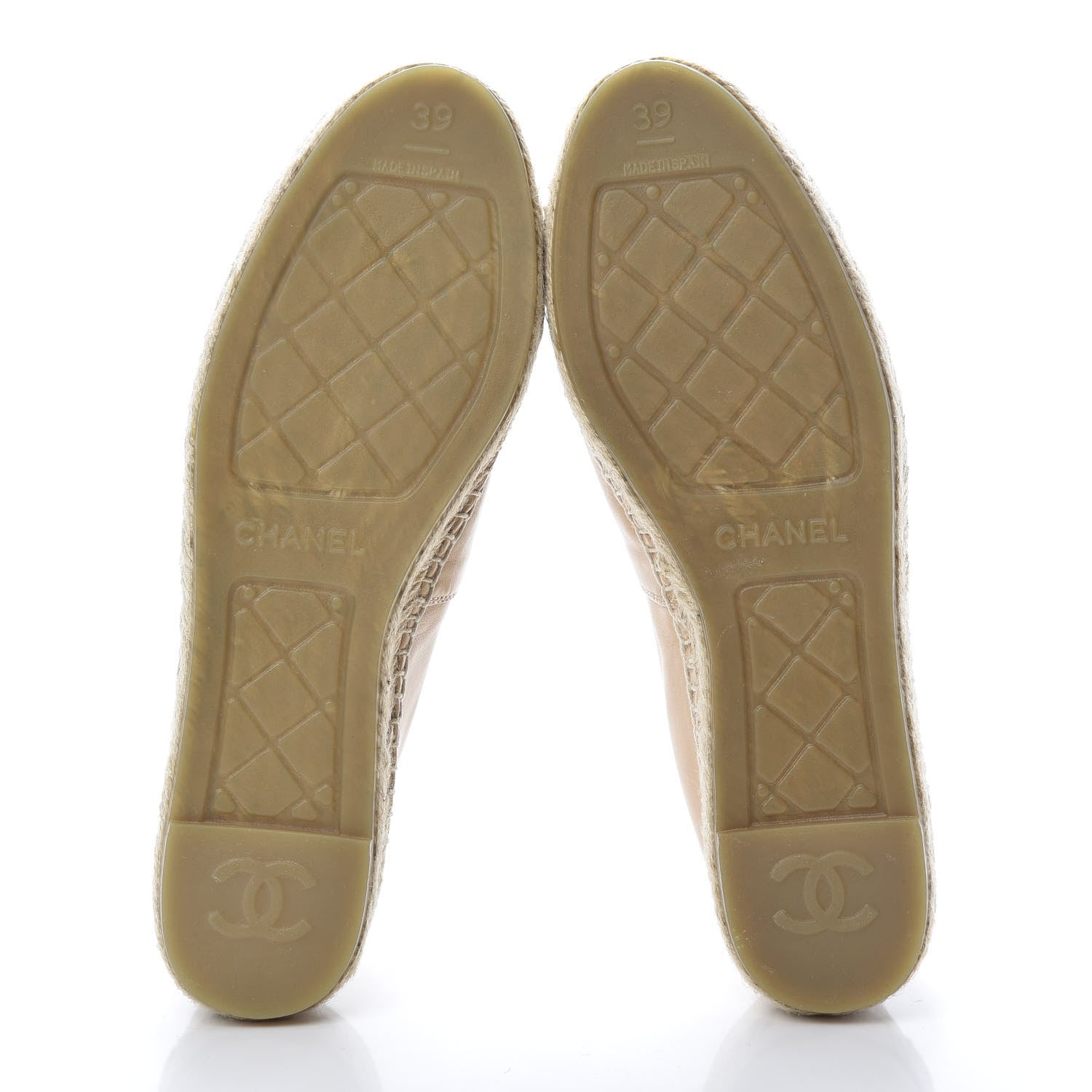 Chanel Lambskin CC Espadrilles 39 Beige Black 5 of 10