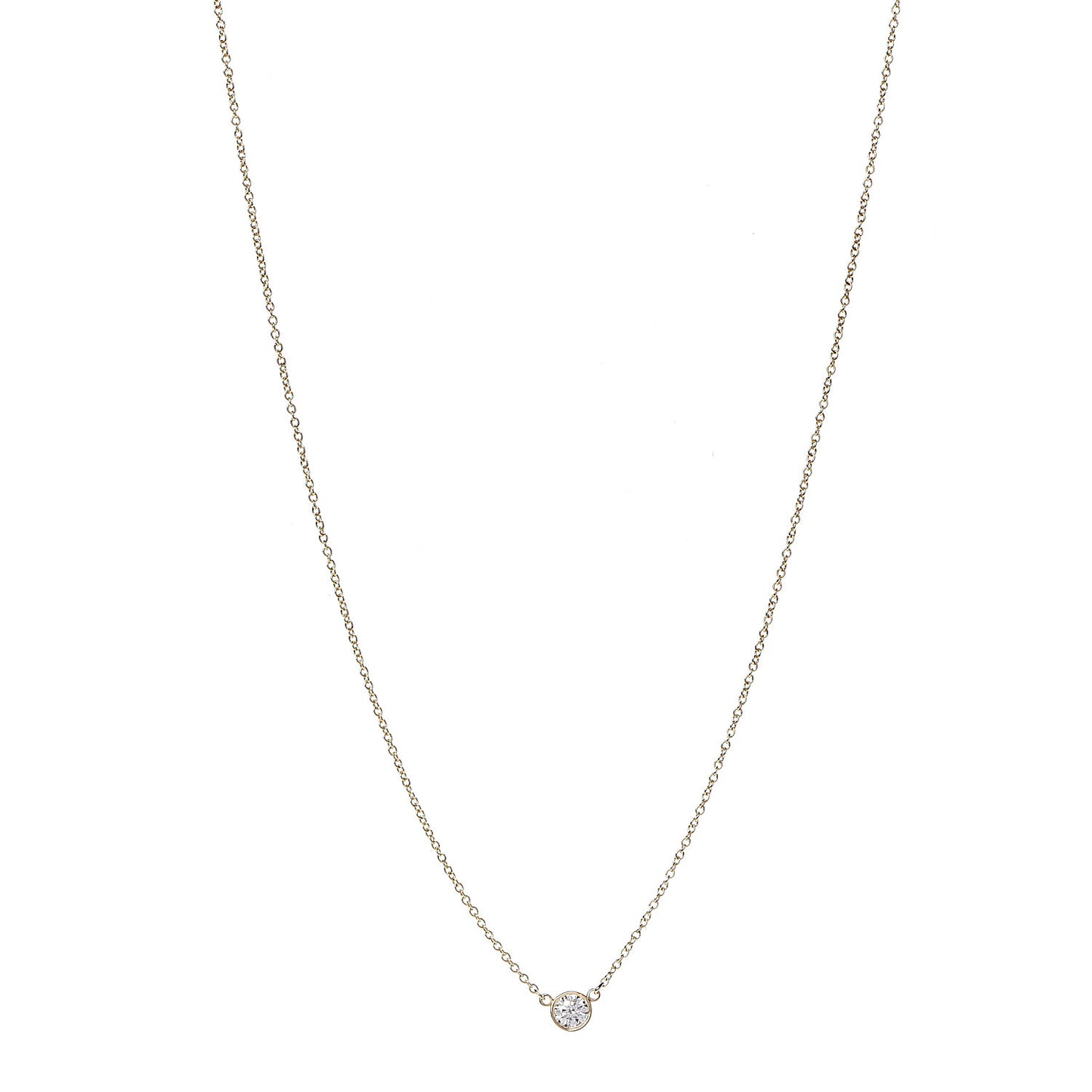 18K Yellow Gold Diamond .21ct Elsa Peretti Diamonds by the Yard Pendant Necklace