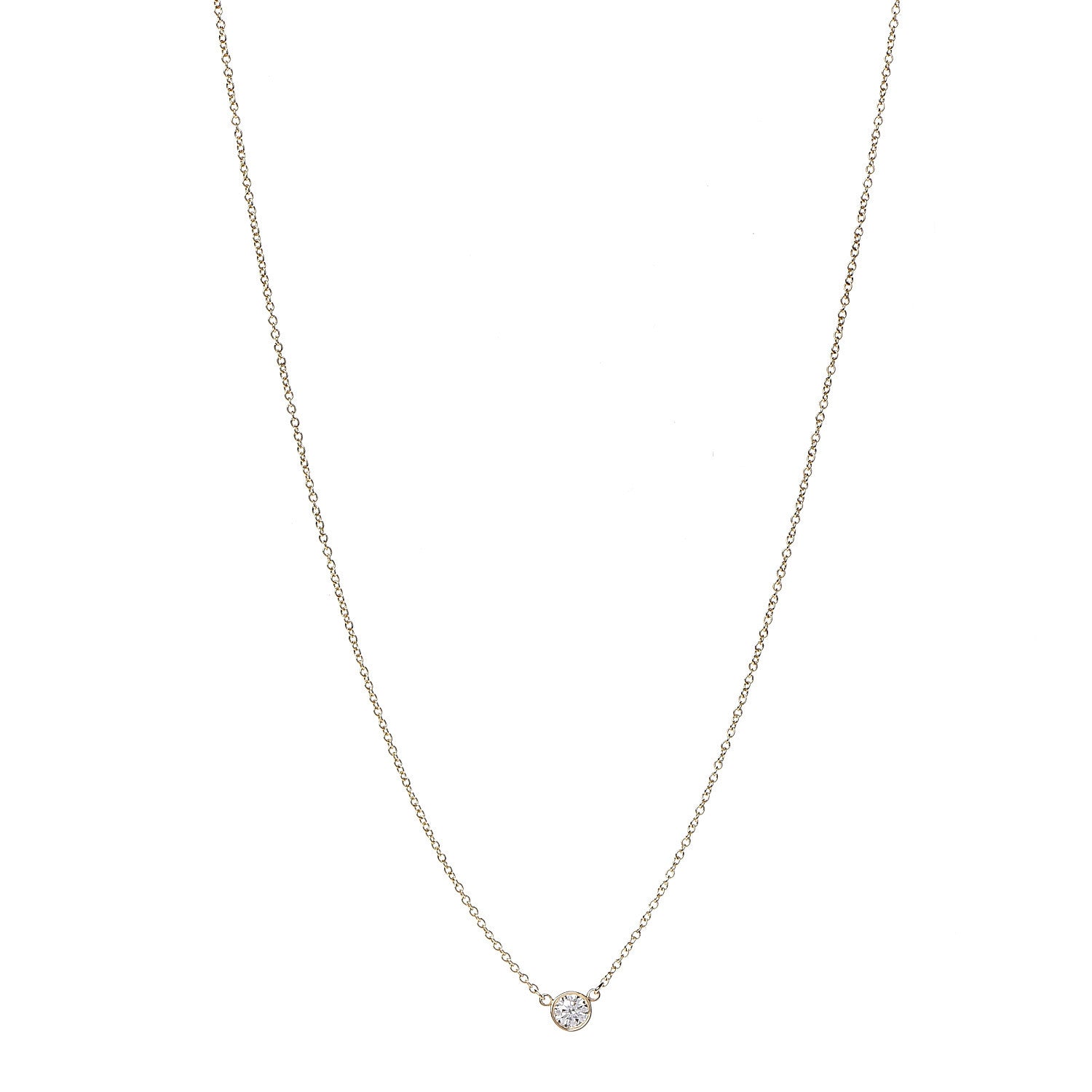 Tiffany 18K Yellow Gold Diamond .21ct Elsa Peretti Diamonds by the Yard Pendant Necklace 1 of 9