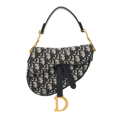 Christian Dior Oblique Mini Saddle Bag Blue 1 of 12