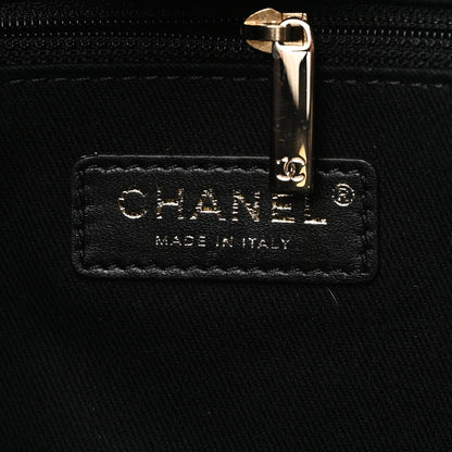Chanel Mixed Fibers Calfskin Striped Medium Deauville Tote Black 6 of 11