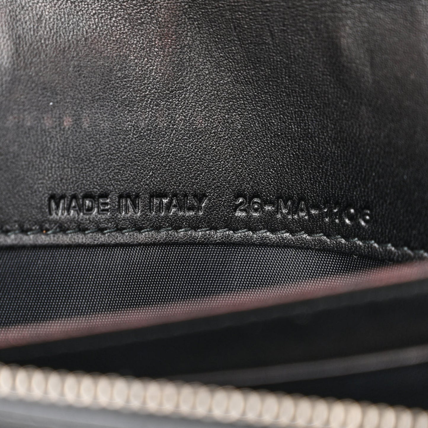 Grained Calfskin Diorama Croisiere Chain Wallet Black
