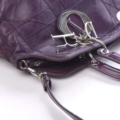 Christian Dior Lambskin Cannage Medium Granville Tote Purple 19 of 20