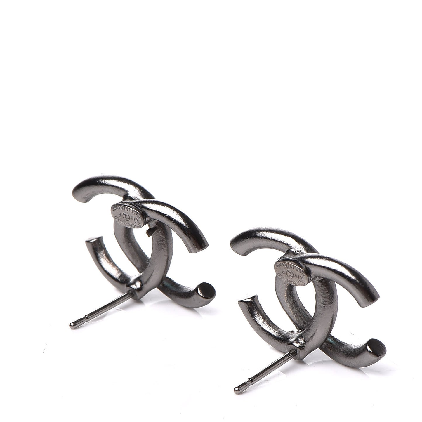 Ruthenium Baguette Crystal CC Earrings