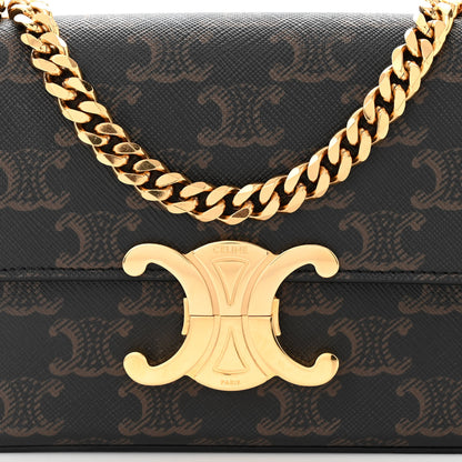 Celine Triomphe Canvas Chain Shoulder Bag Tan 8 of 12