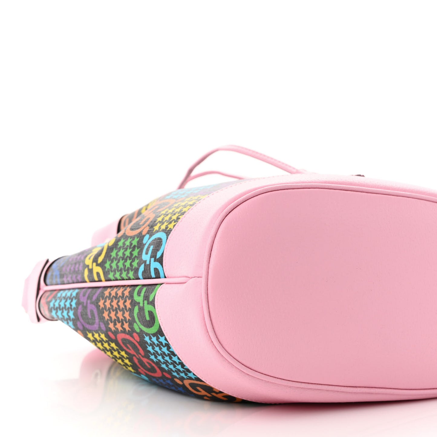 GG Supreme Monogram Psychedelic Bucket Bag Black Multicolor Sugar Pink
