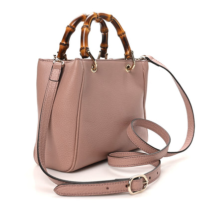 Gucci Calfskin Mini Bamboo Shopper Tote Dark Cipria 2 of 9