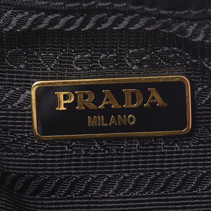Prada Saffiano Tessuto Nylon Mini Bucket Crossbody Bag Black 7 of 8