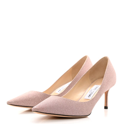 Jimmy Choo Coarse Glitter Pointy Toe 60 Pumps 37.5 Pink 3 of 9