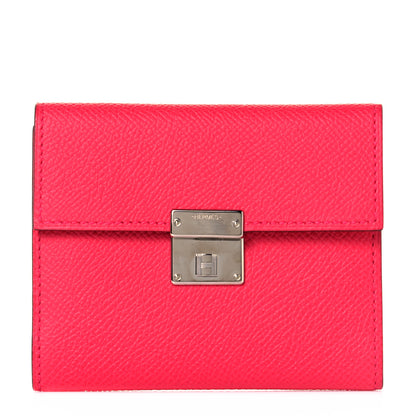 Hermes Epsom Clic Mini Card Holder Rose Extreme 1 of 9