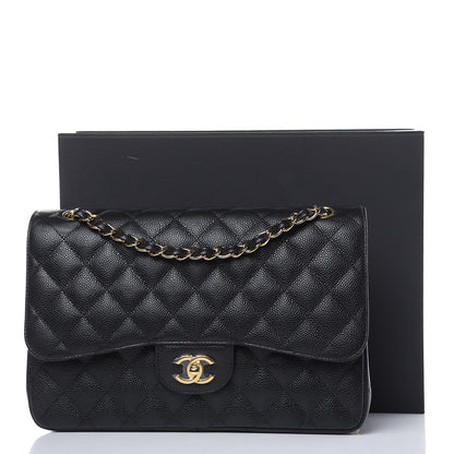 Chanel Caviar Quilted Jumbo Double Flap Black 10 of 10