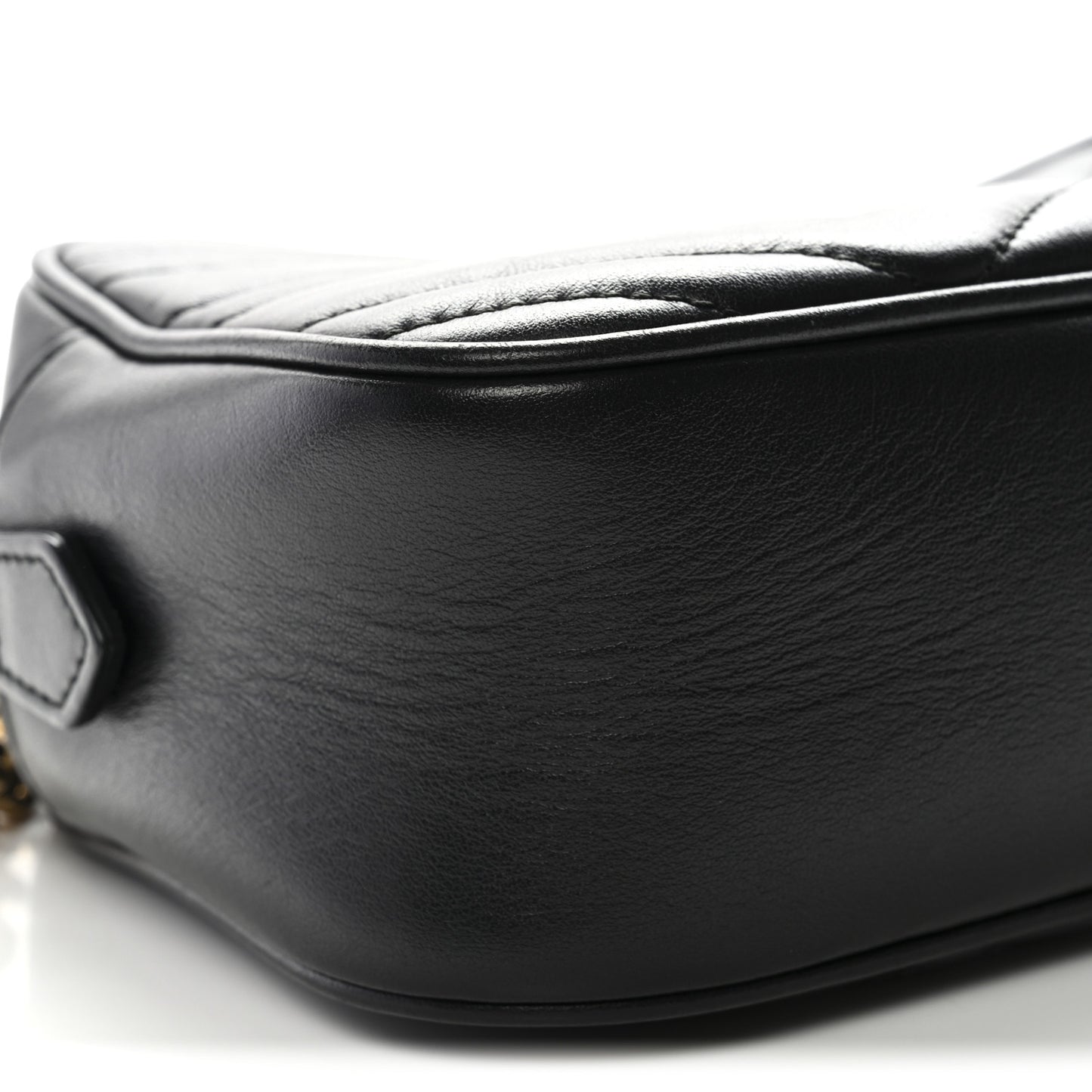 Calfskin Matelasse Small GG Marmont Chain Shoulder Bag Black