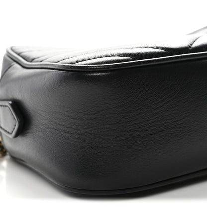 Gucci Calfskin Matelasse Small GG Marmont Chain Shoulder Bag Black 10 of 12