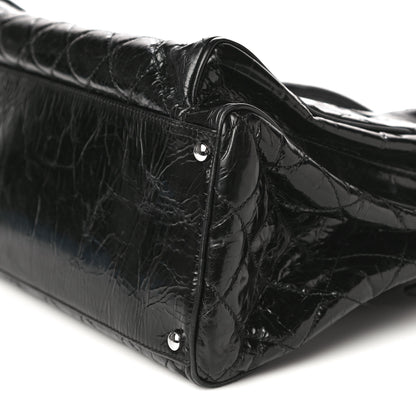 Chanel Glazed Calfskin Quilted Large New Portobello Tote Black 9 of 16