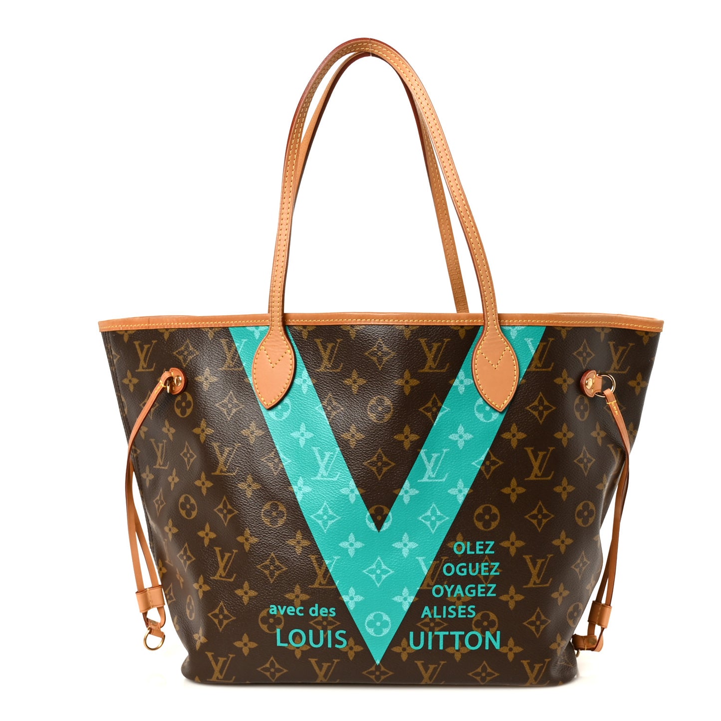 Monogram V Neverfull MM Turquoise