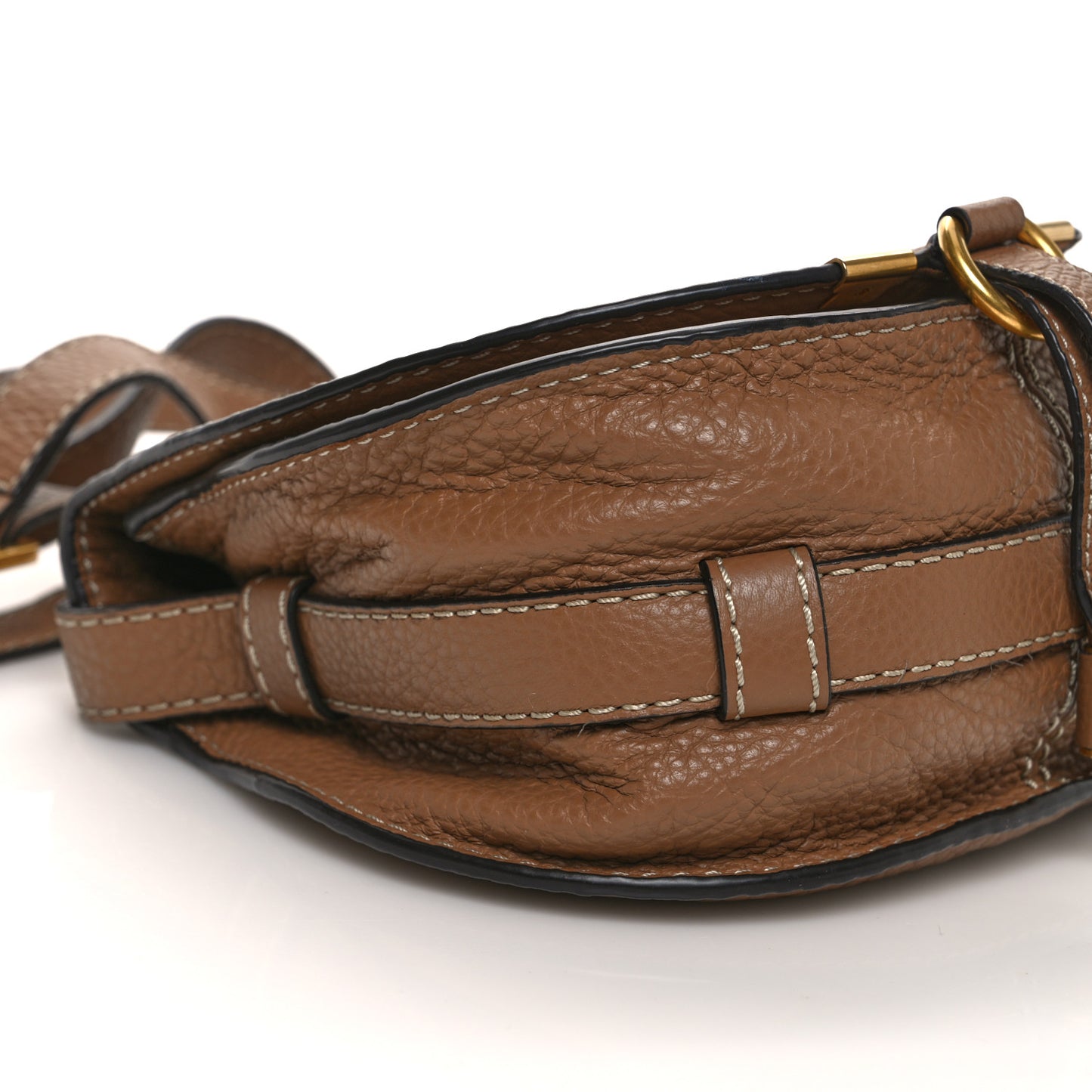 Calfskin Mini Marcie Round Crossbody Bag Nut
