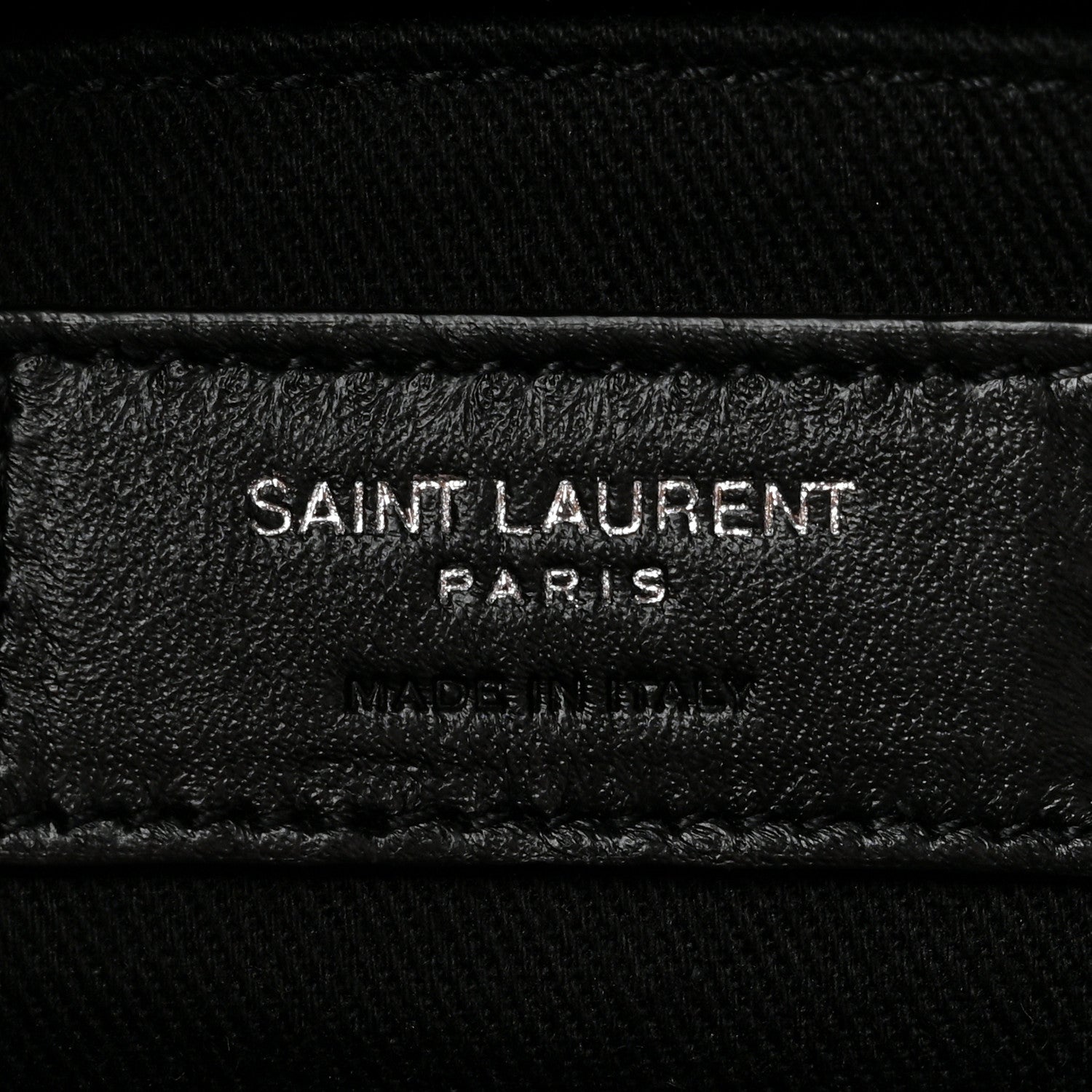 Saint Laurent Calfskin Crocodile Embossed Souple North South Tote Black 6 of 10