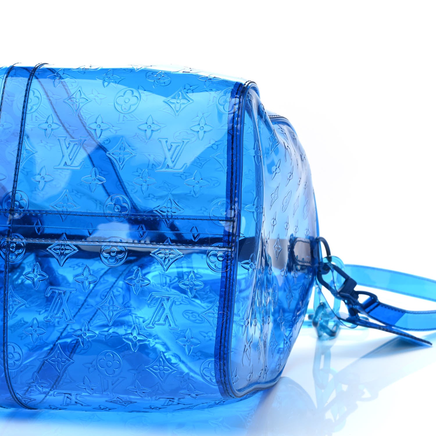 Louis Vuitton PVC Monogram Keepall Bandouliere 50 Blue 6 of 9