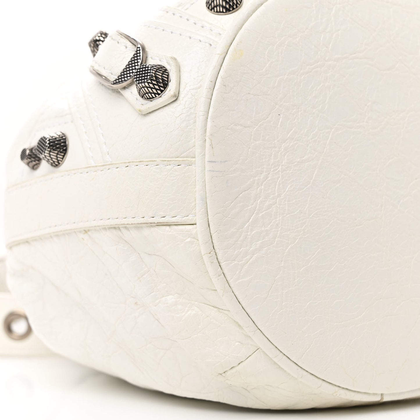 Agneau Arena Le Cagole Bucket Bag XS Optic White
