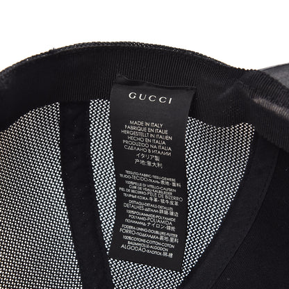 Gucci Grained Calfskin Logo Baseball Hat M 58 Black 7 of 7