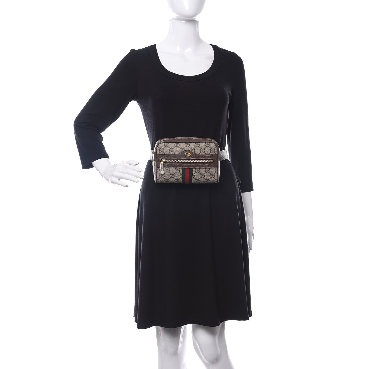 Gucci GG Supreme Monogram Web Small Ophidia Belt Bag 85 34 Dark Brown 2 of 10