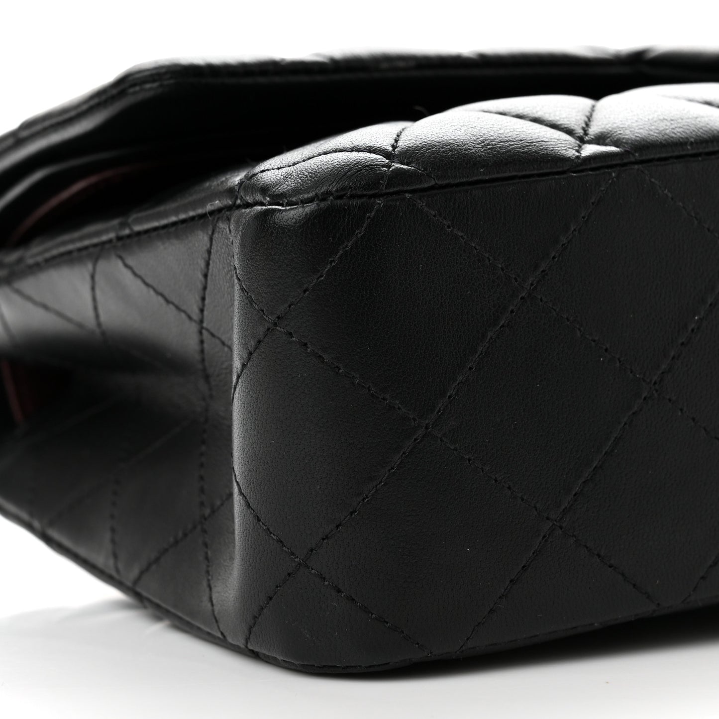 Lambskin Quilted Medium Double Flap Black