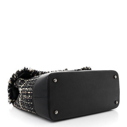 Chanel Tweed Trip Top Handle Flap Black Beige 4 of 12
