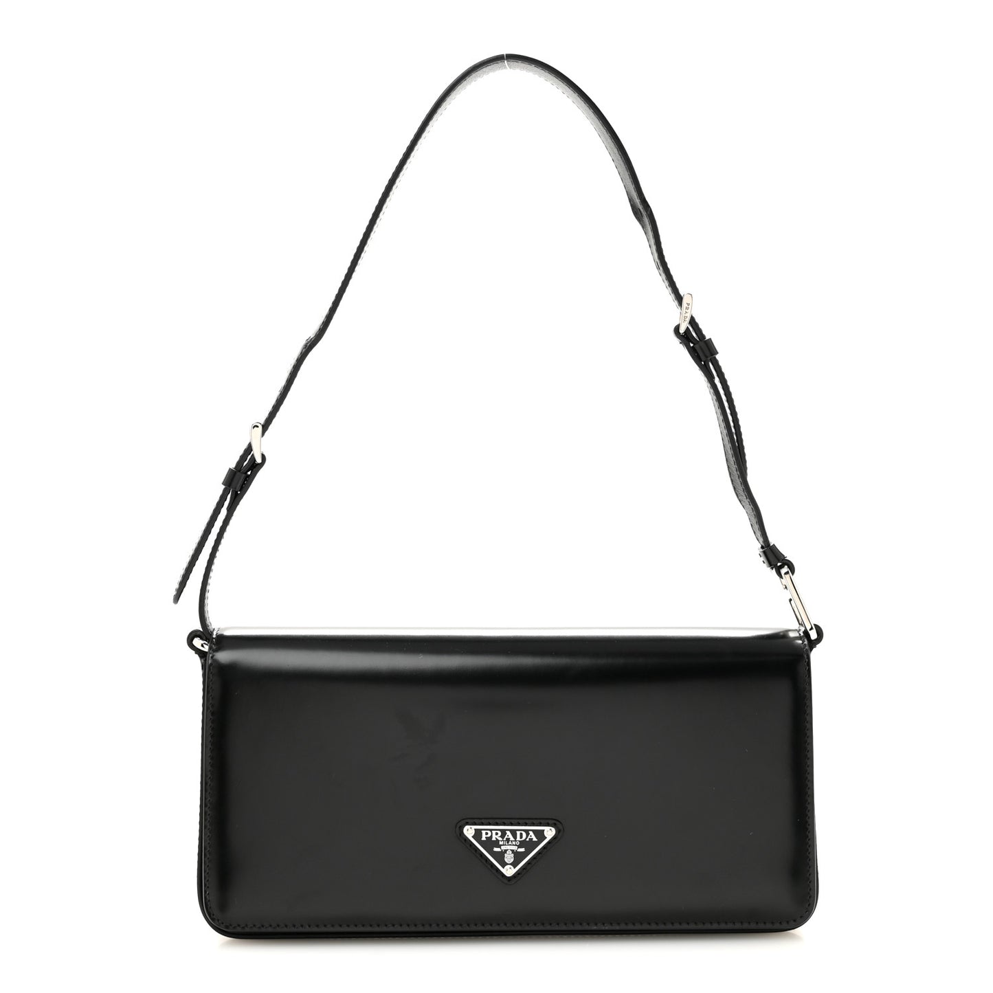 Spazzolato Femme Flap Shoulder Bag Black