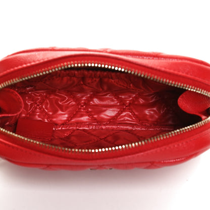 Chanel Caviar Quilted Small Curvy Pouch Cosmetic Case Red 9 of 12